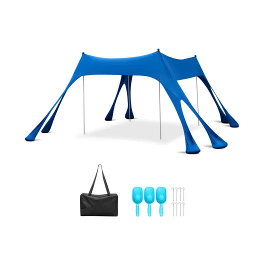 10 x 10 Feet Outdoor Sunshade Beach Canopy Tent for Camping-Blue