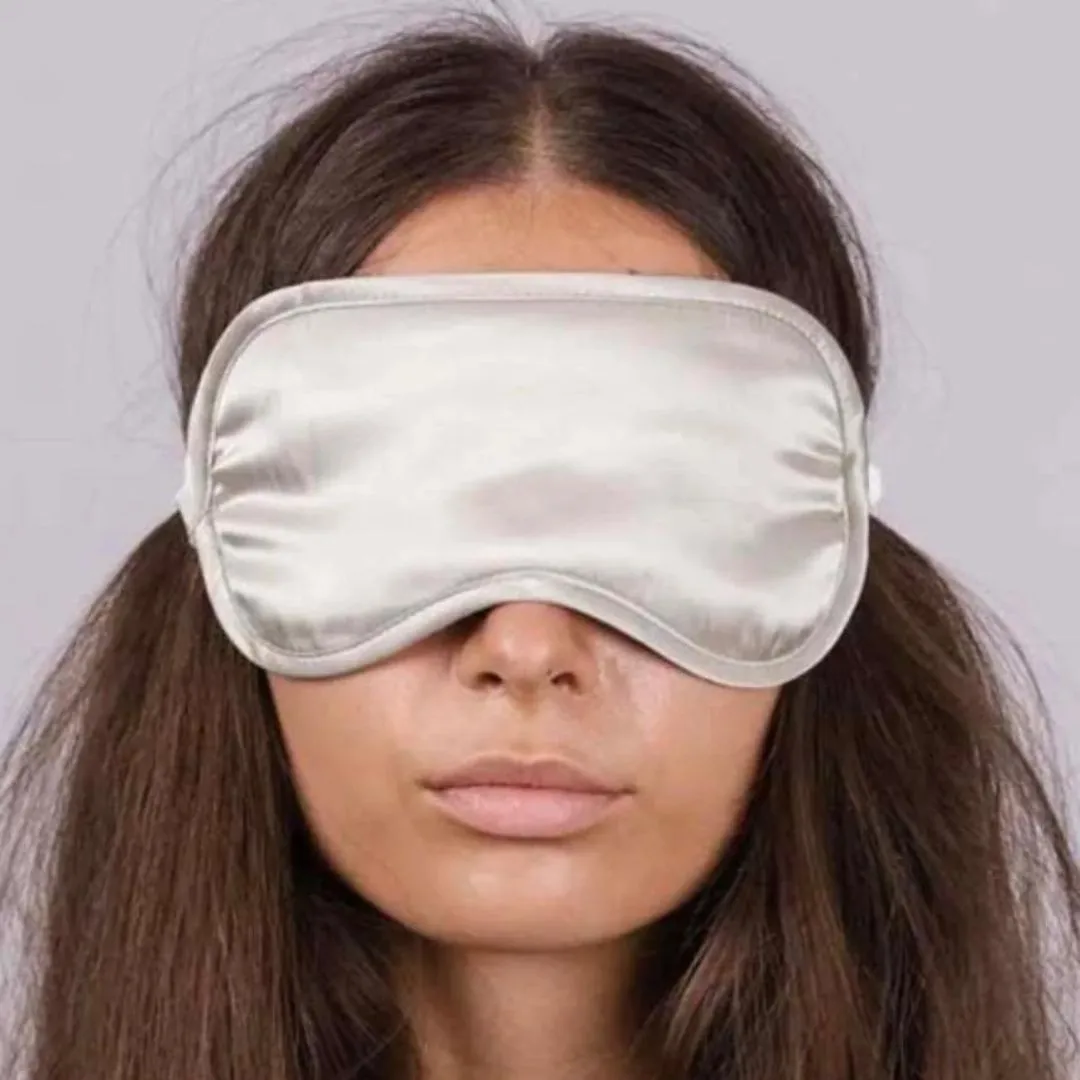 100% Silk Eye Mask | Pearl Grey