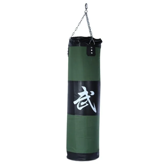 100cm Empty Punching Bag with Chain, Martial Art, Hollow Training Fitness Sandbag