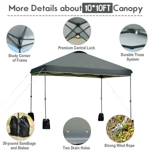 10'x10' Outdoor Commercial Pop up Canopy Tent-Gray