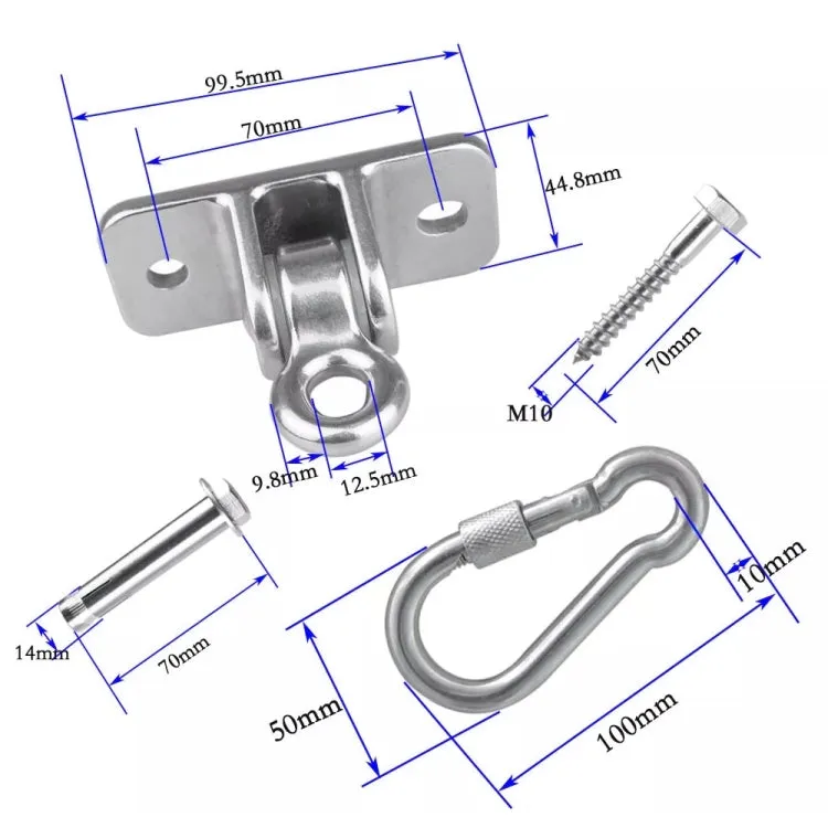 304 Stainless Steel Sandbag Buckle Ring Swing Fixed Holder, with Nut Carabiner