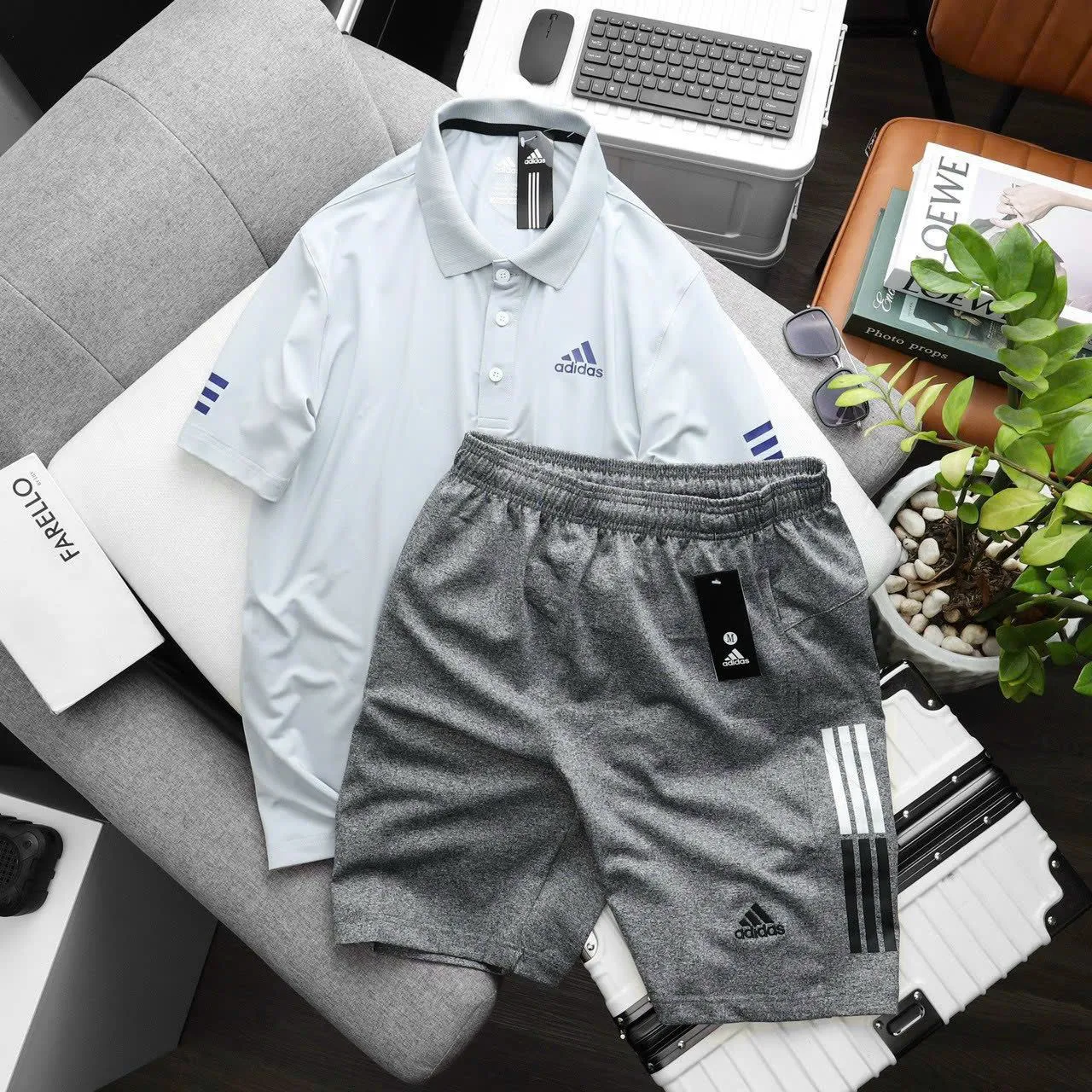 ADIDAS TRAINING SET (POLO TSHIRT AND SHORTS)