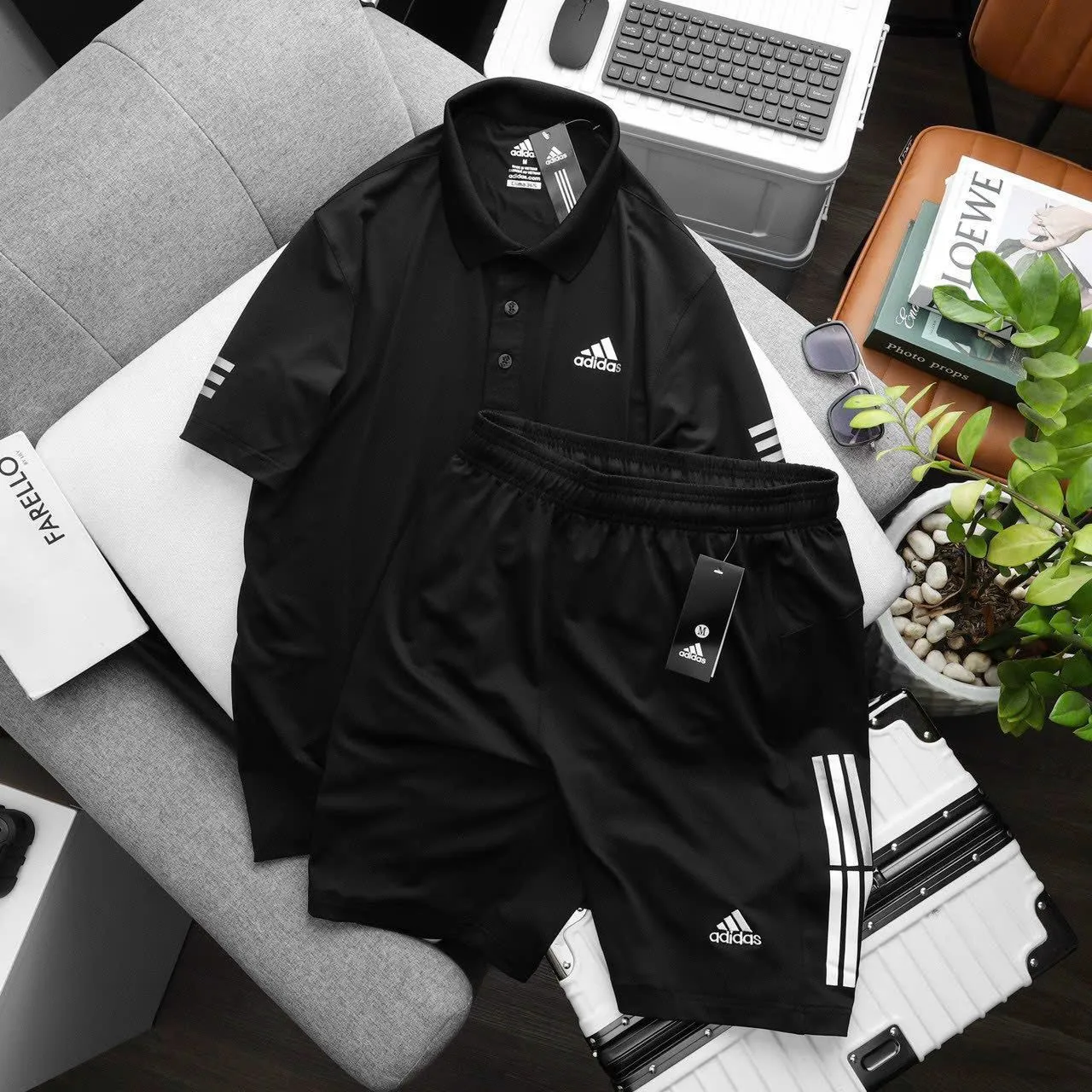 ADIDAS TRAINING SET (POLO TSHIRT AND SHORTS)