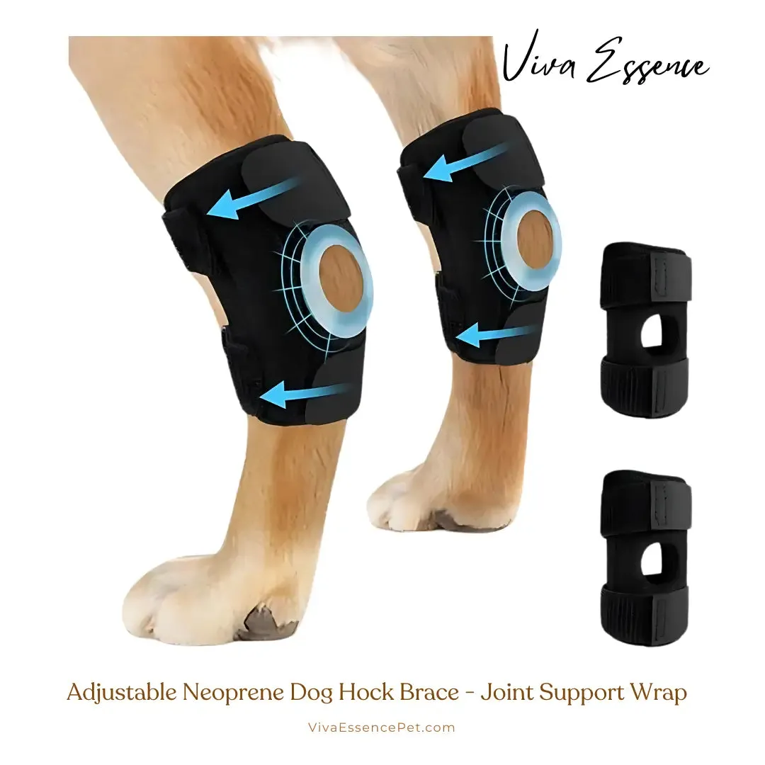 Adjustable Neoprene Dog Hock Brace - Joint Support Wrap