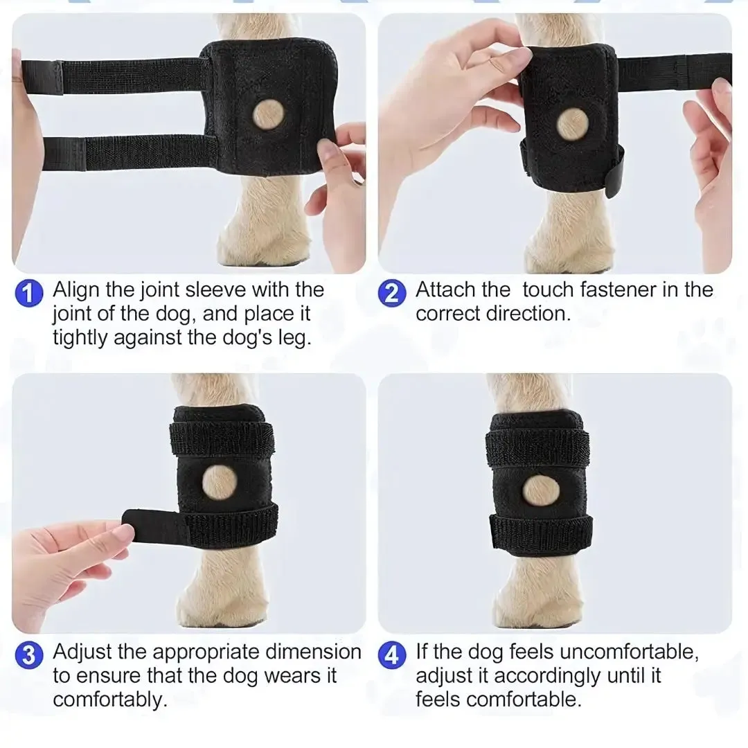 Adjustable Neoprene Dog Hock Brace - Joint Support Wrap