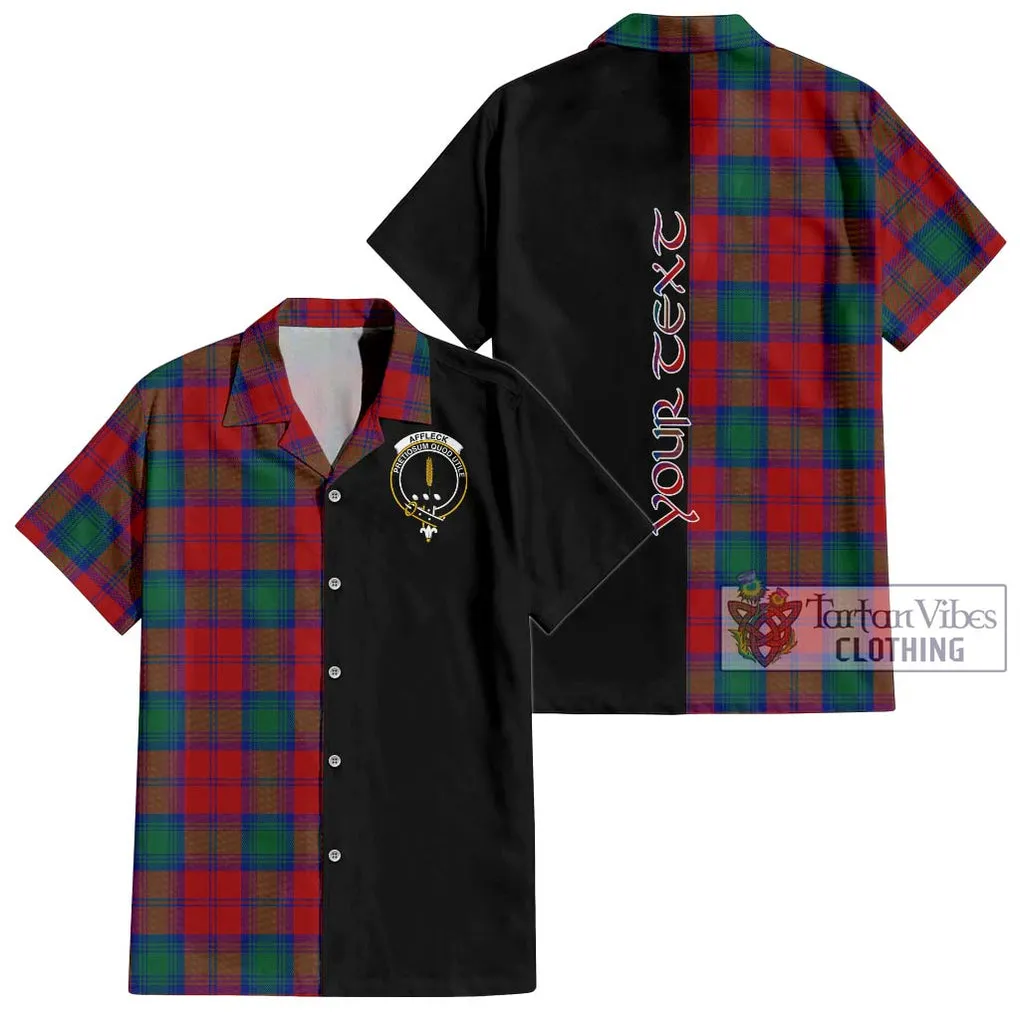 Affleck Tartan Short Sleeve Button Shirt with Family Crest and Half Of Me Style