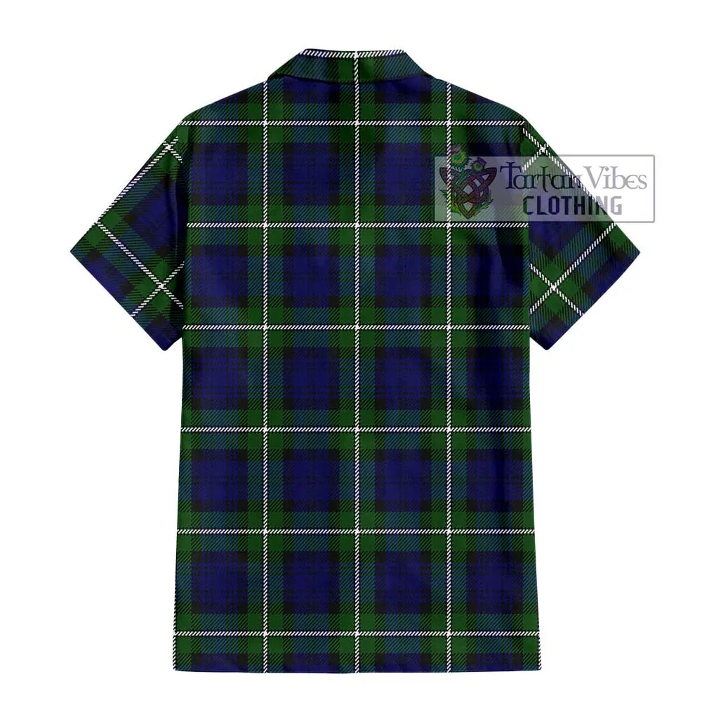 Bannerman Tartan Short Sleeve Button Shirt with Family Crest DNA In Me Style