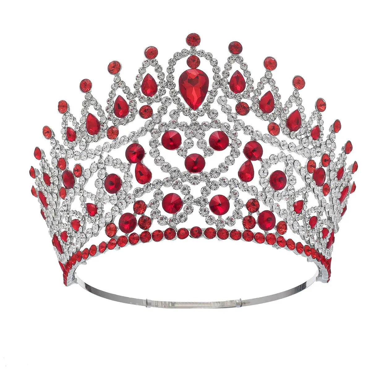 Beauty Pageant Crown Tall Adjustable Rhinestone Crystal Crown