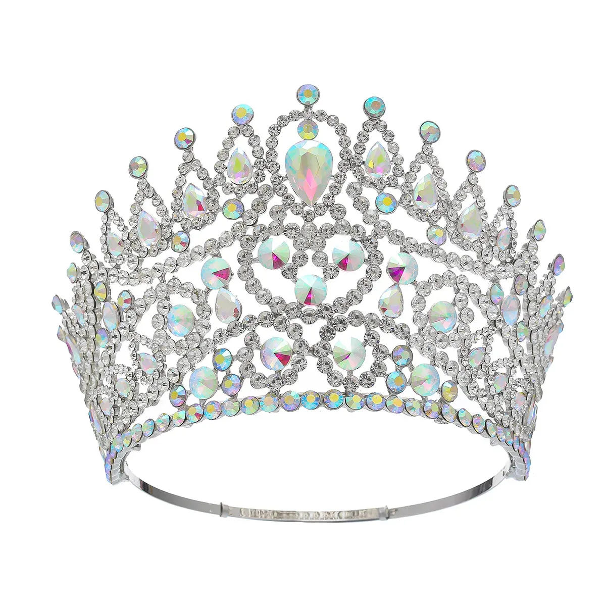 Beauty Pageant Crown Tall Adjustable Rhinestone Crystal Crown