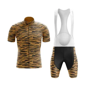 Beige Tiger Print Club Cycling Kit