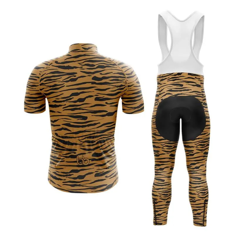 Beige Tiger Print Club Cycling Kit