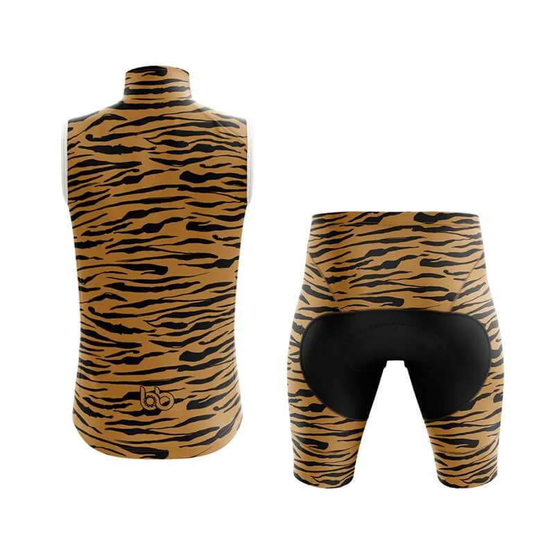 Beige Tiger Print Club Cycling Kit