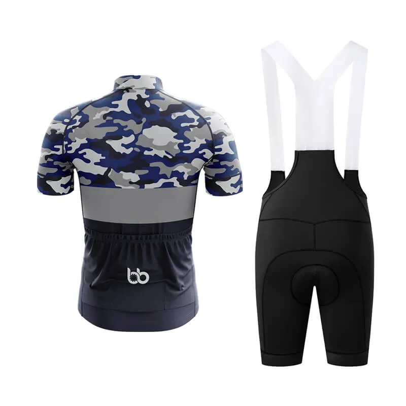 Camouflage Neck Club Cycling Kit (V2) (Blue)