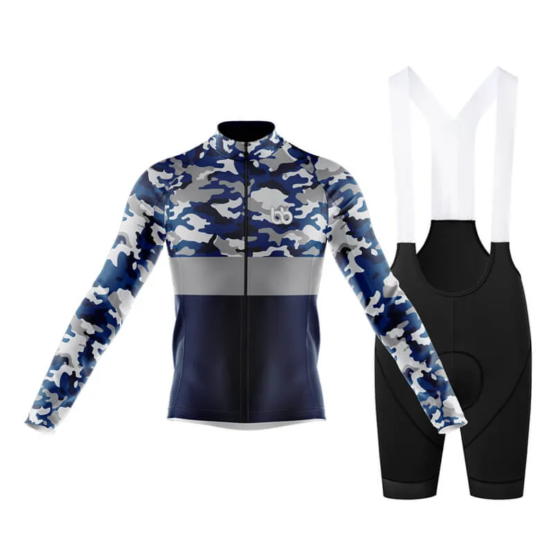 Camouflage Neck Club Cycling Kit (V2) (Blue)