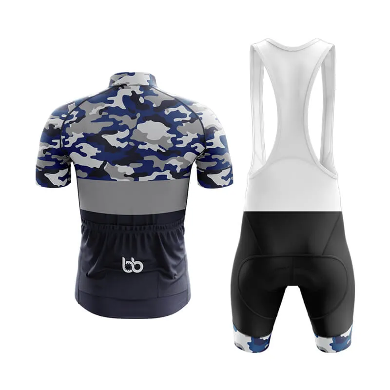 Camouflage Neck Club Cycling Kit (V2) (Blue)