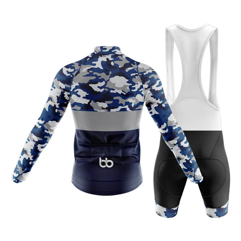 Camouflage Neck Club Cycling Kit (V2) (Blue)