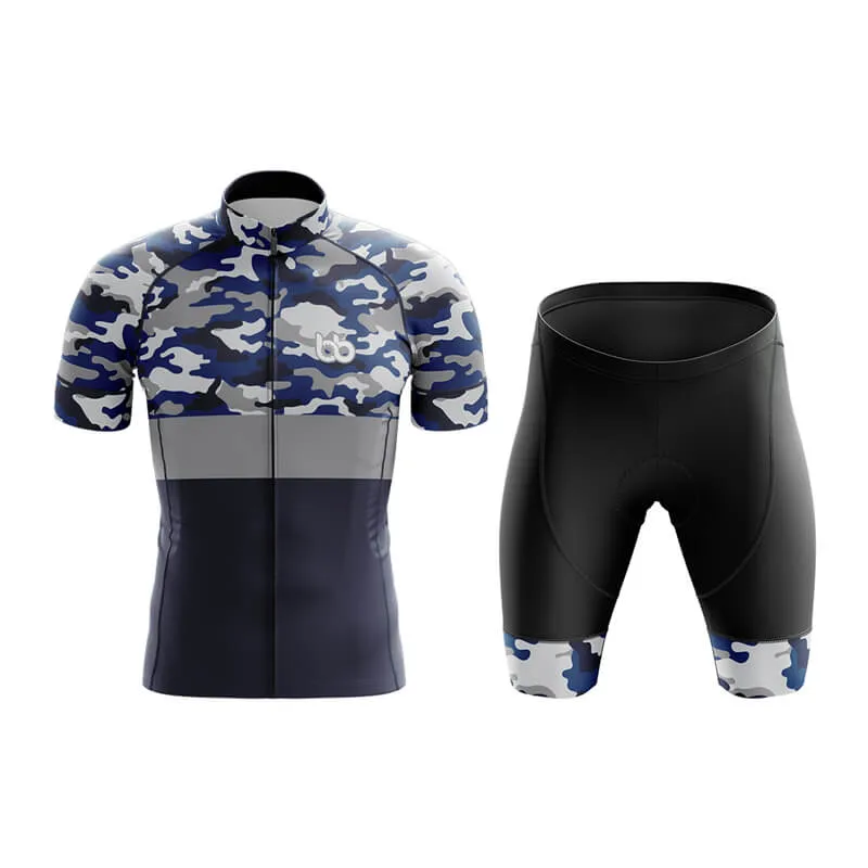 Camouflage Neck Club Cycling Kit (V2) (Blue)