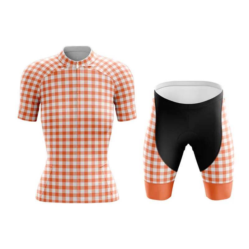 Checkered (Coral) Club Cycling Kit