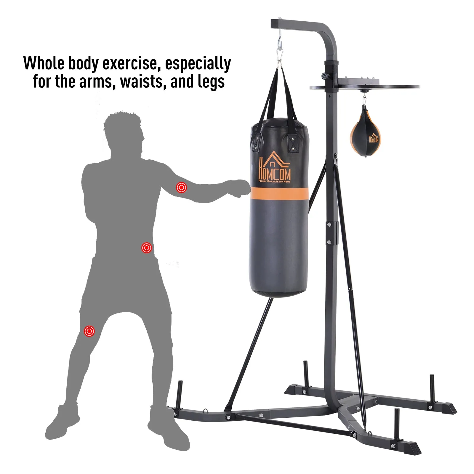 Freestanding Boxing Punch Bag & Speed Ball Station Hanging Frame Training Exercise Platform Home Gym Heavy Duty