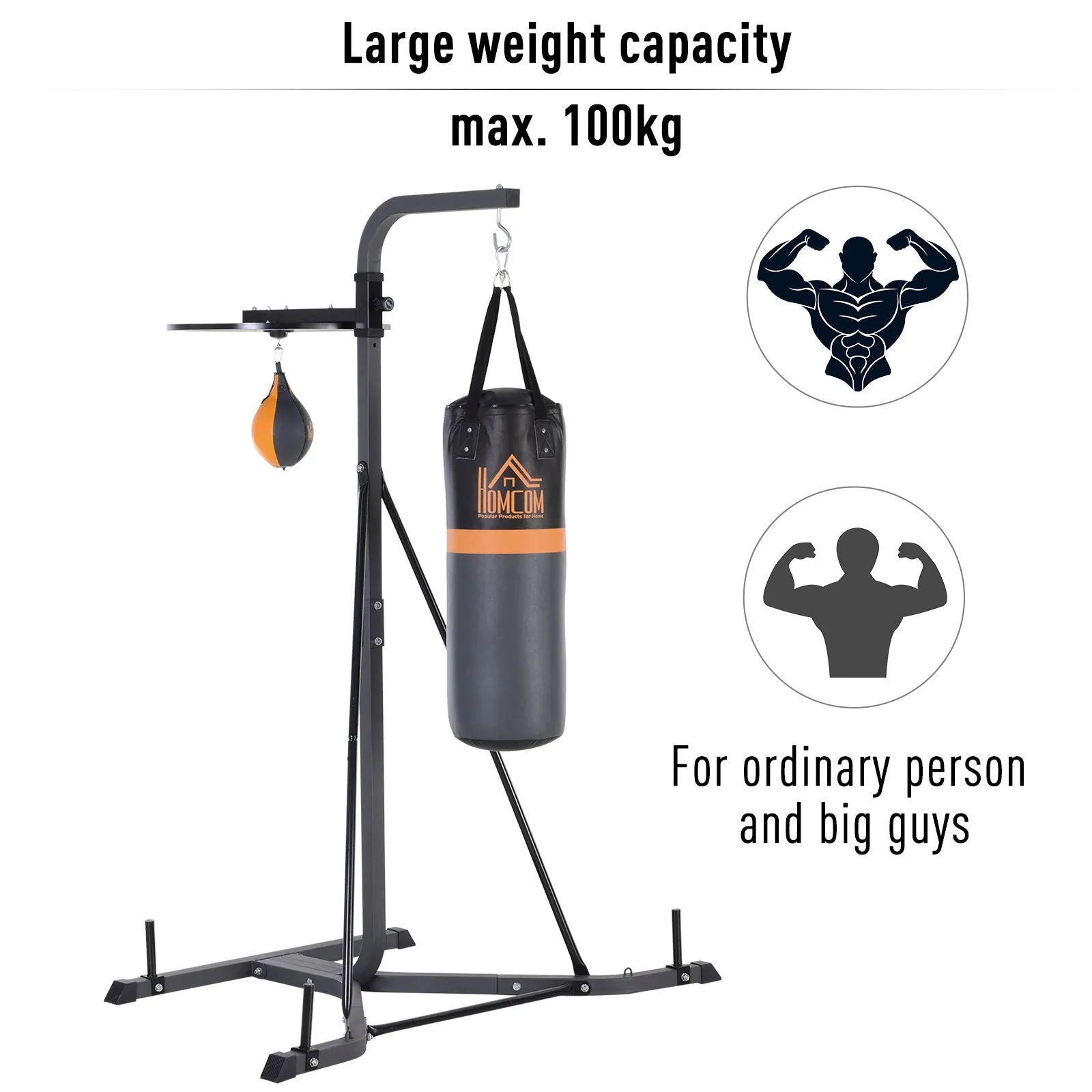 Freestanding Boxing Punch Bag & Speed Ball Station Hanging Frame Training Exercise Platform Home Gym Heavy Duty