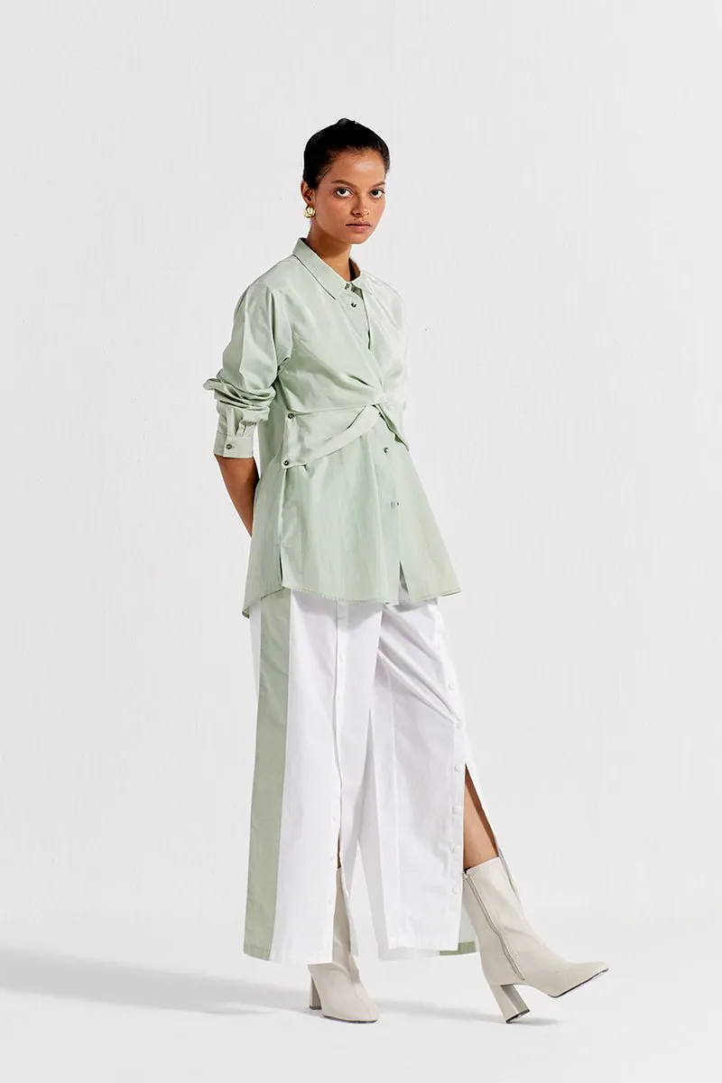 Front Twist Shirt Co-ord (Set of 2) - Mint