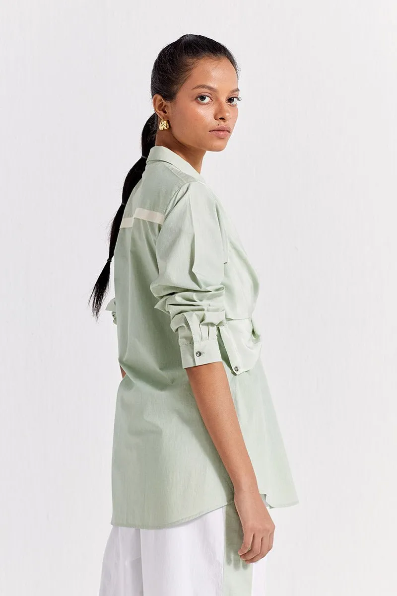 Front Twist Shirt Co-ord (Set of 2) - Mint