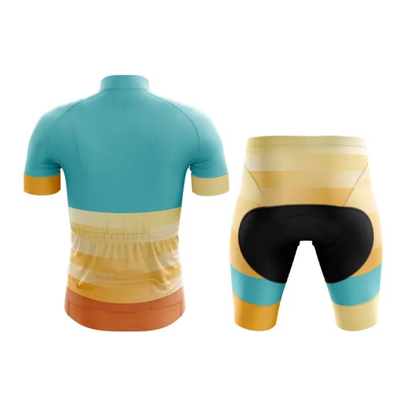 Gradient Frequency Club Cycling Kit (Blue-Yellow-Brown)