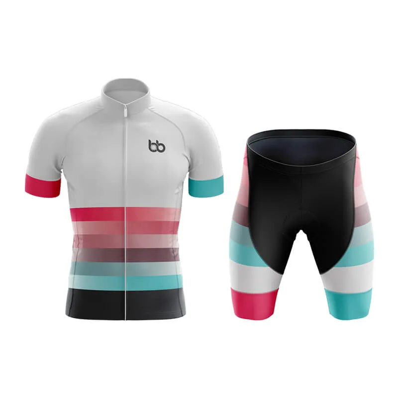 Gradient Frequency Club Cycling Kit (White-Pink-Teal)