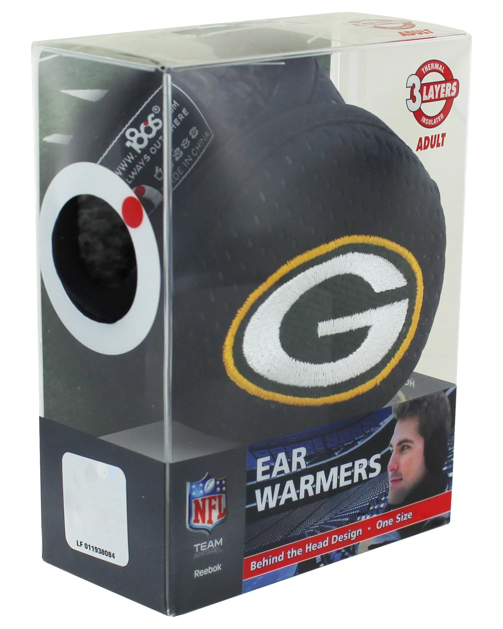 Green Bay Packers 180s Behind the Head Ear Warmers, Black