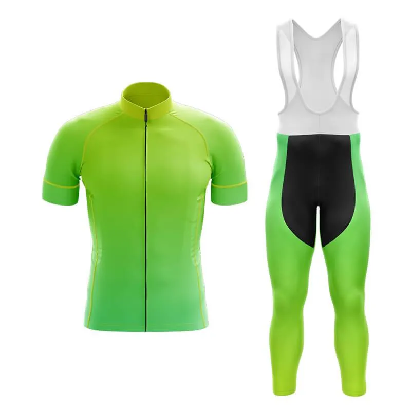 Hi Viz Yellow and Green Gradient Club Cycling Kit