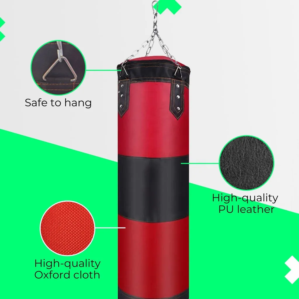 High-Quality 80cm Hanging Boxing Bag | Black & Red Verpeak