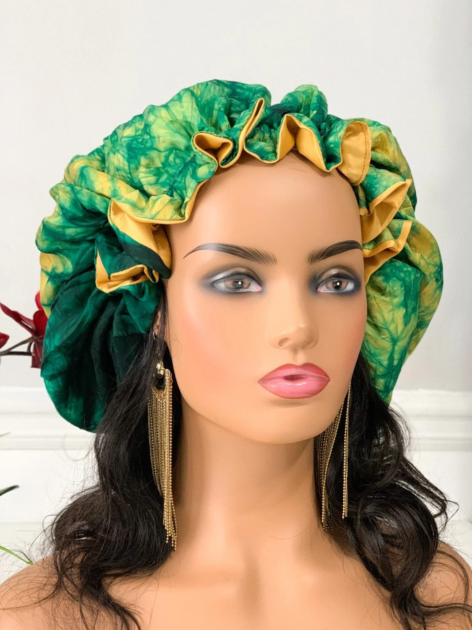 Jumbo Adire Satin Bonnets