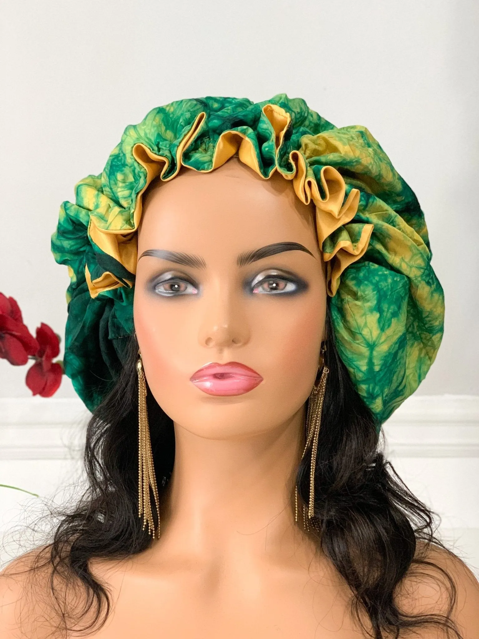 Jumbo Adire Satin Bonnets