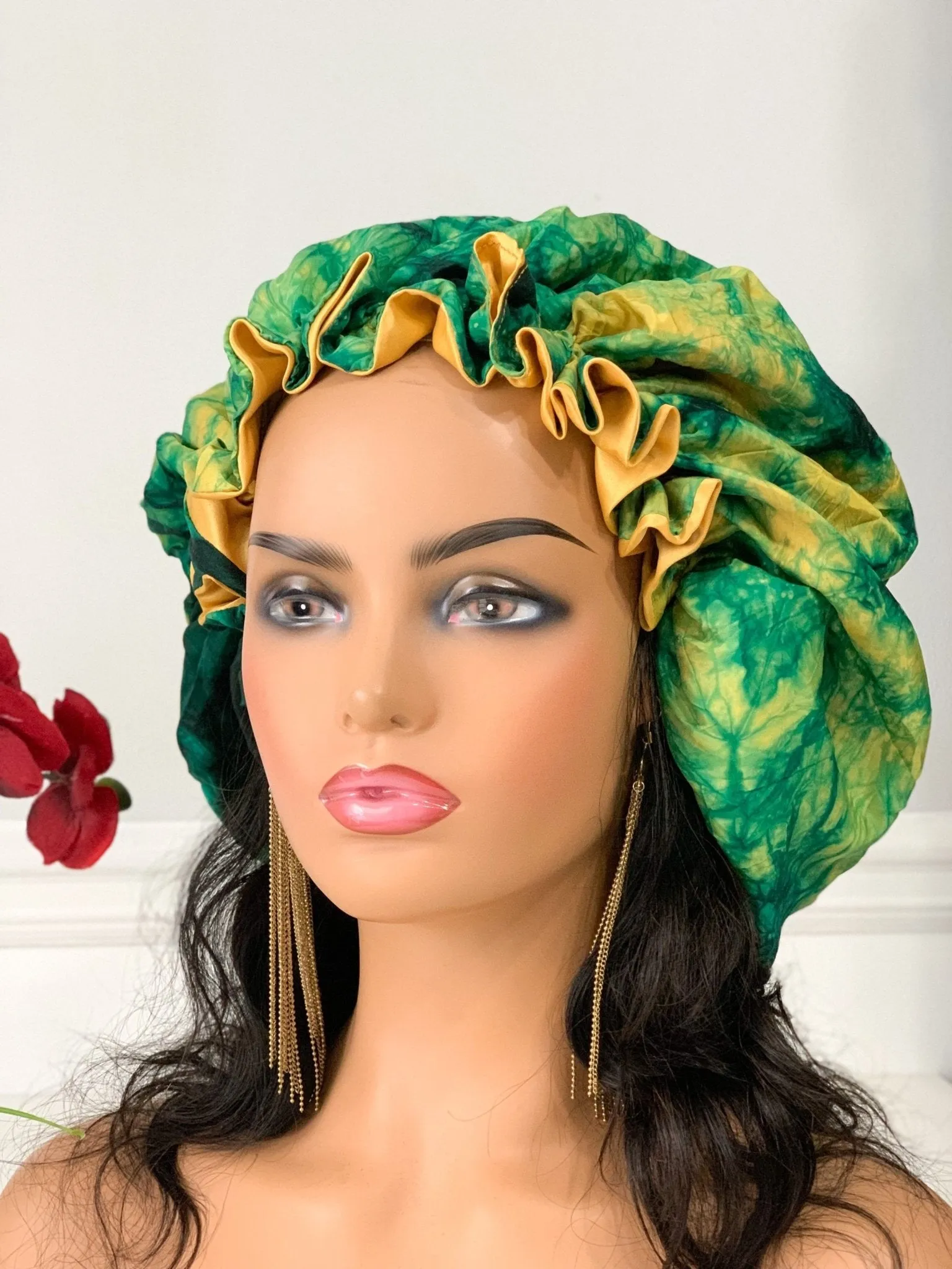 Jumbo Adire Satin Bonnets