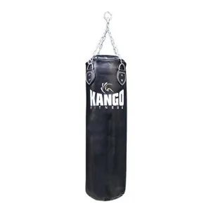 Standard Black Leather Boxing Punching Bag for MMA & Martial Arts by Kango [WS]