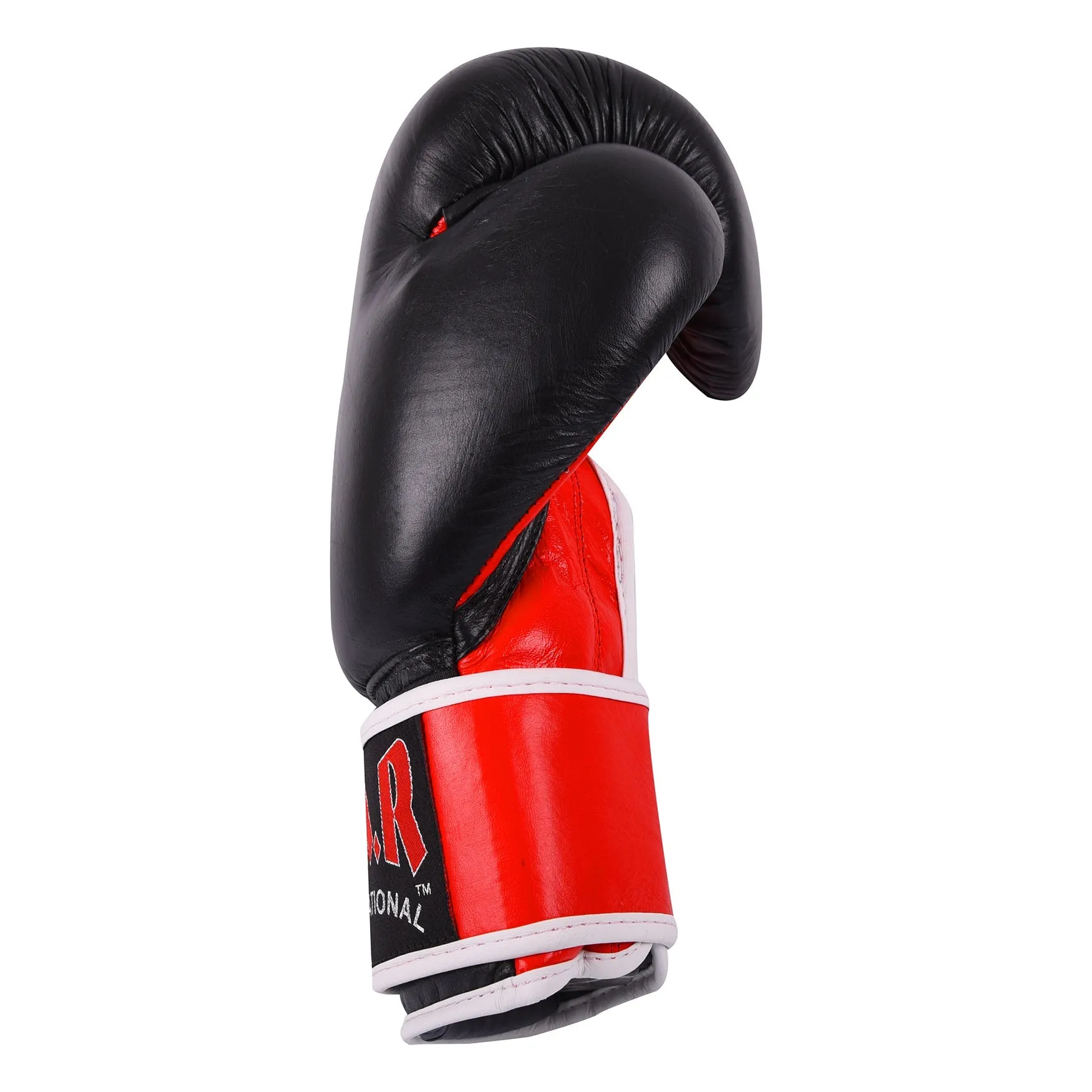 MAR-104 | Red Black Genuine Leather Boxing Gloves