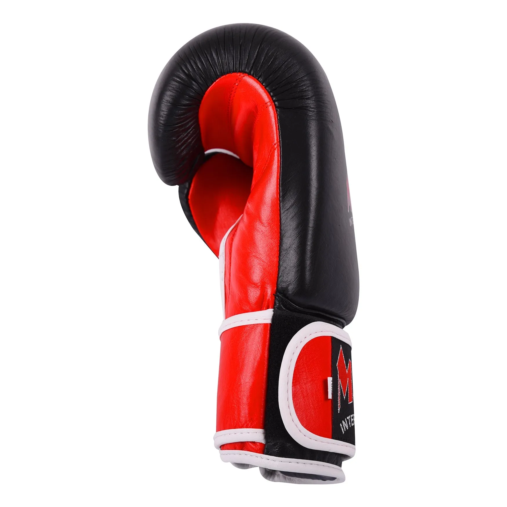 MAR-104 | Red Black Genuine Leather Boxing Gloves