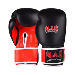 MAR-104 | Red Black Genuine Leather Boxing Gloves