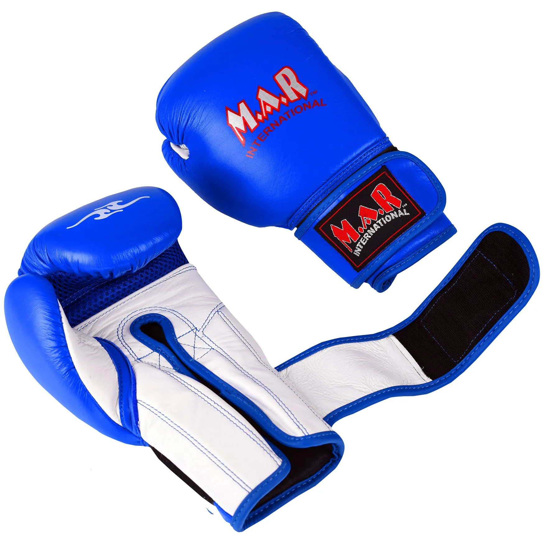 MAR-109 | Blue Genuine Cowhide Leather Boxing Gloves/Kickboxing