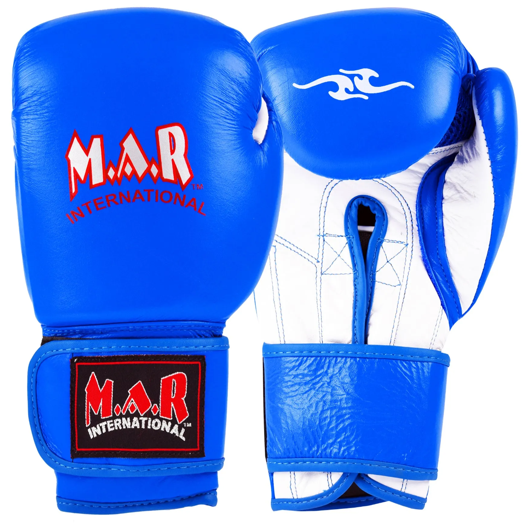 MAR-109 | Blue Genuine Cowhide Leather Boxing Gloves/Kickboxing