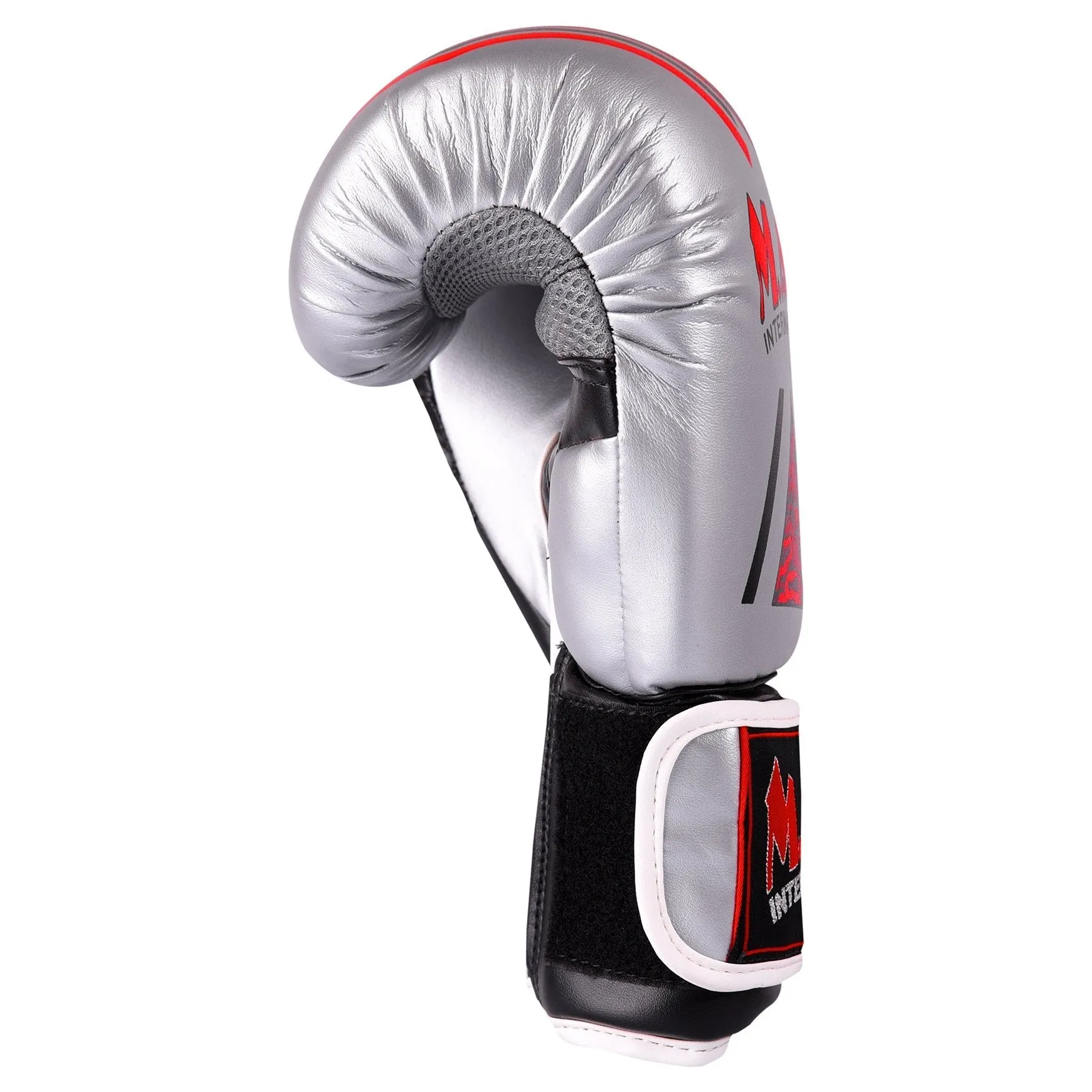 MAR-113A | Grey & Black Boxing/Kickboxing Competition Gloves