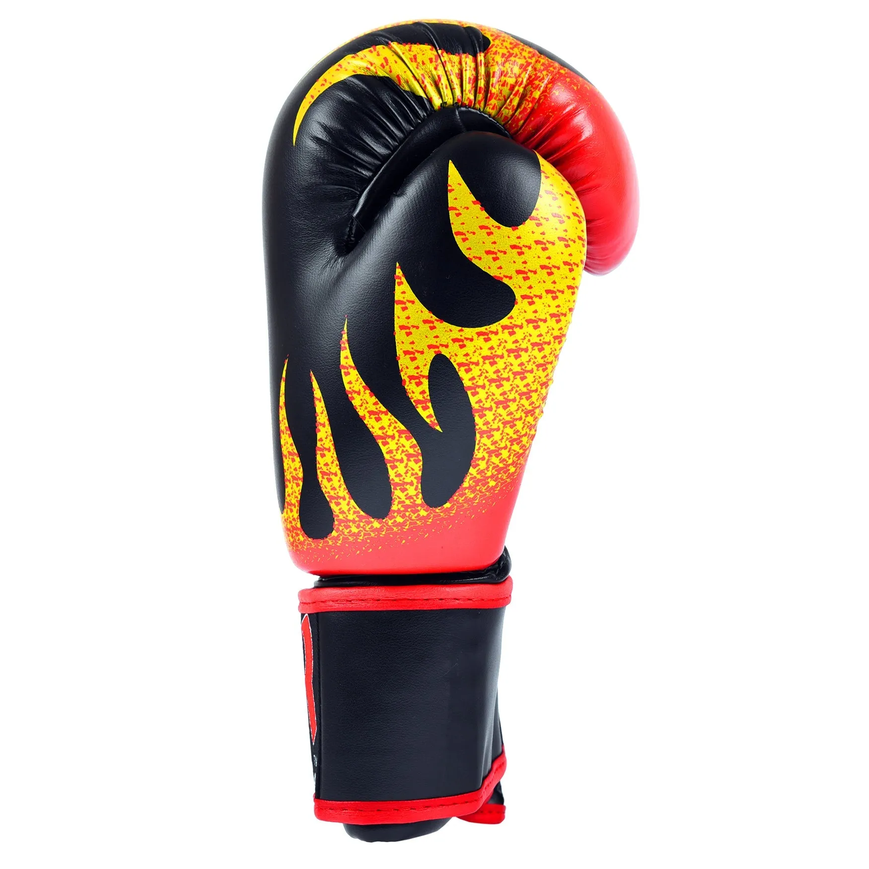 MAR-183 | Black Flame Print Boxing/Kickboxing Gloves for Kids