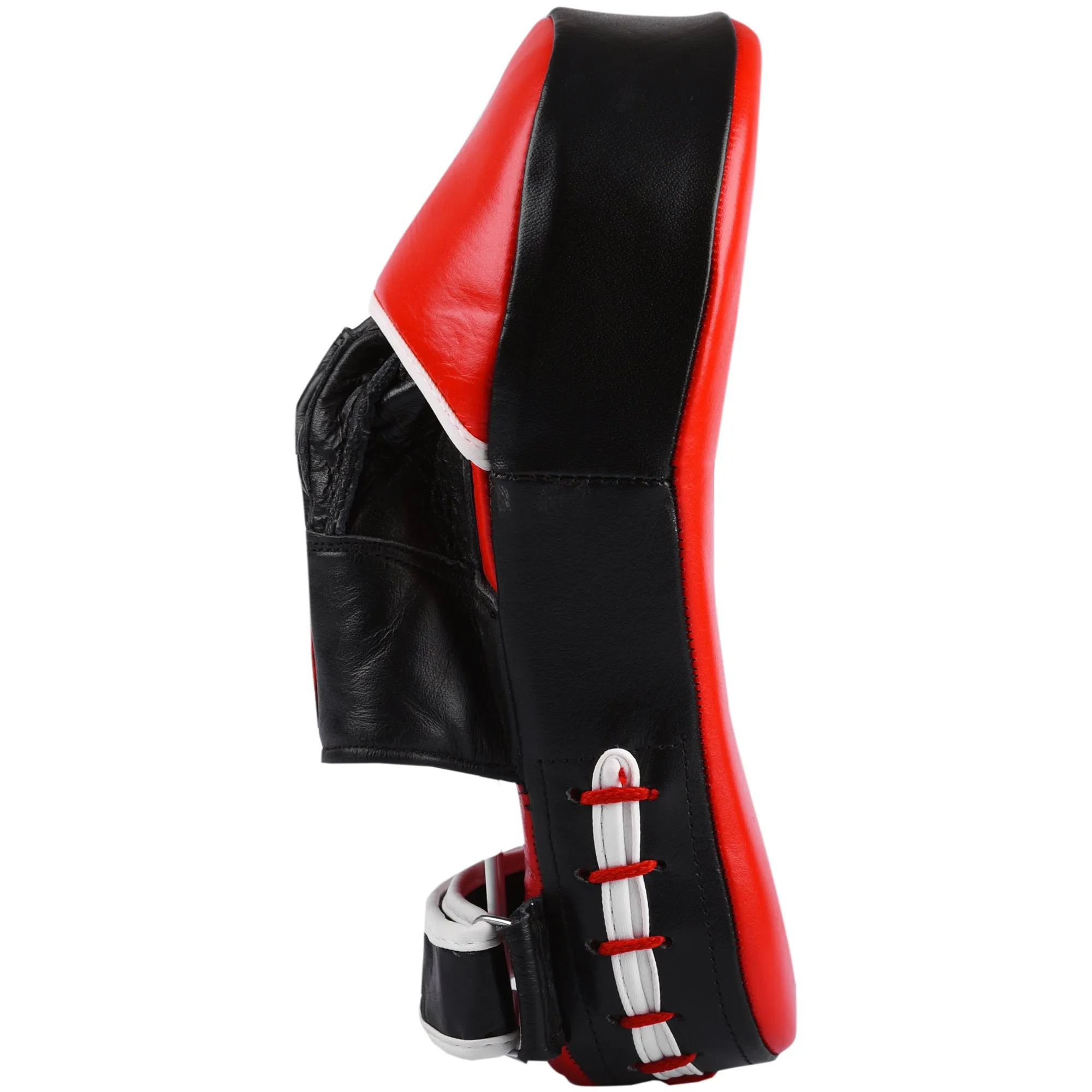 MAR-199 | Red Black Genuine Leather Large Curved Focus Mitts