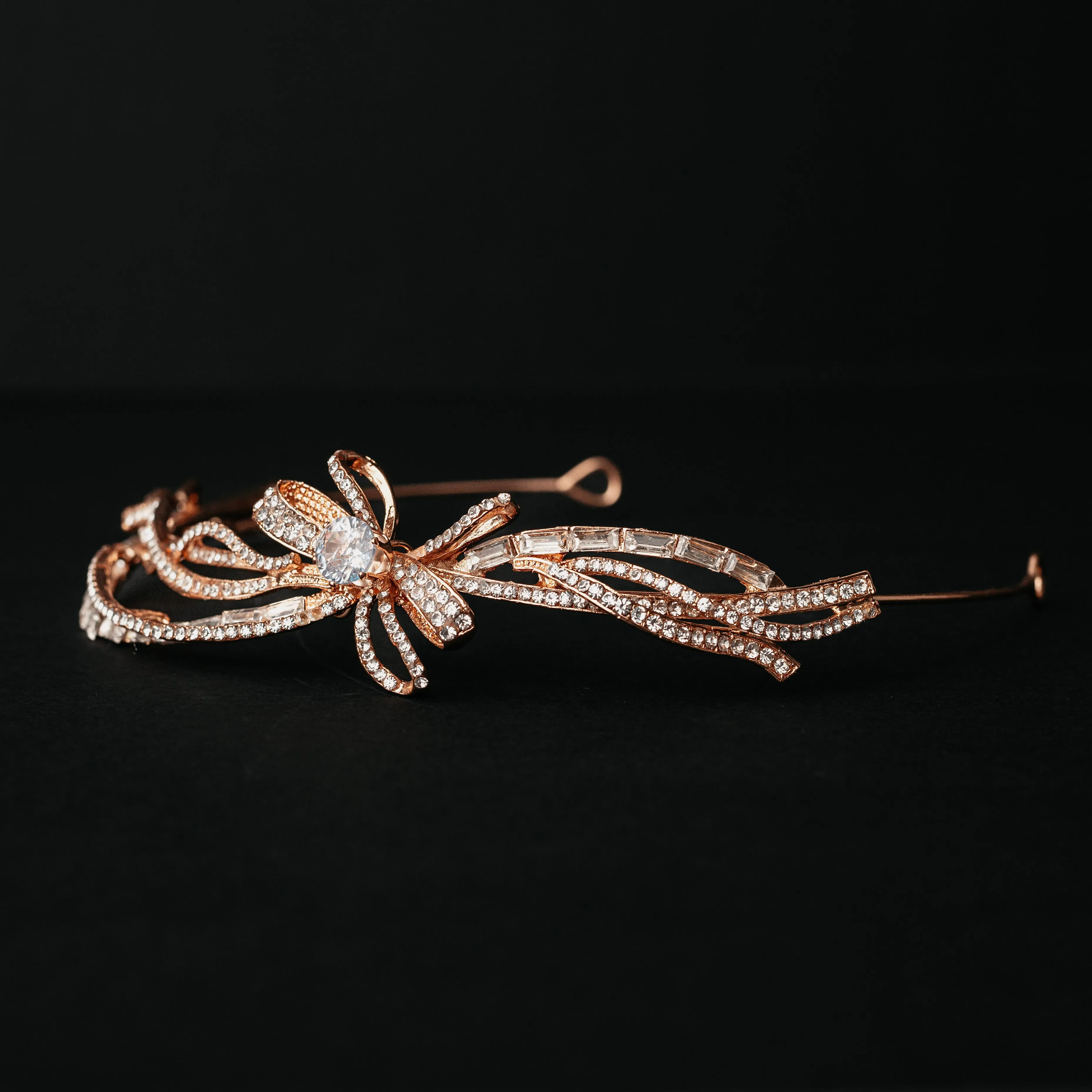 Marial's Bow Tiara Head Band in Gold