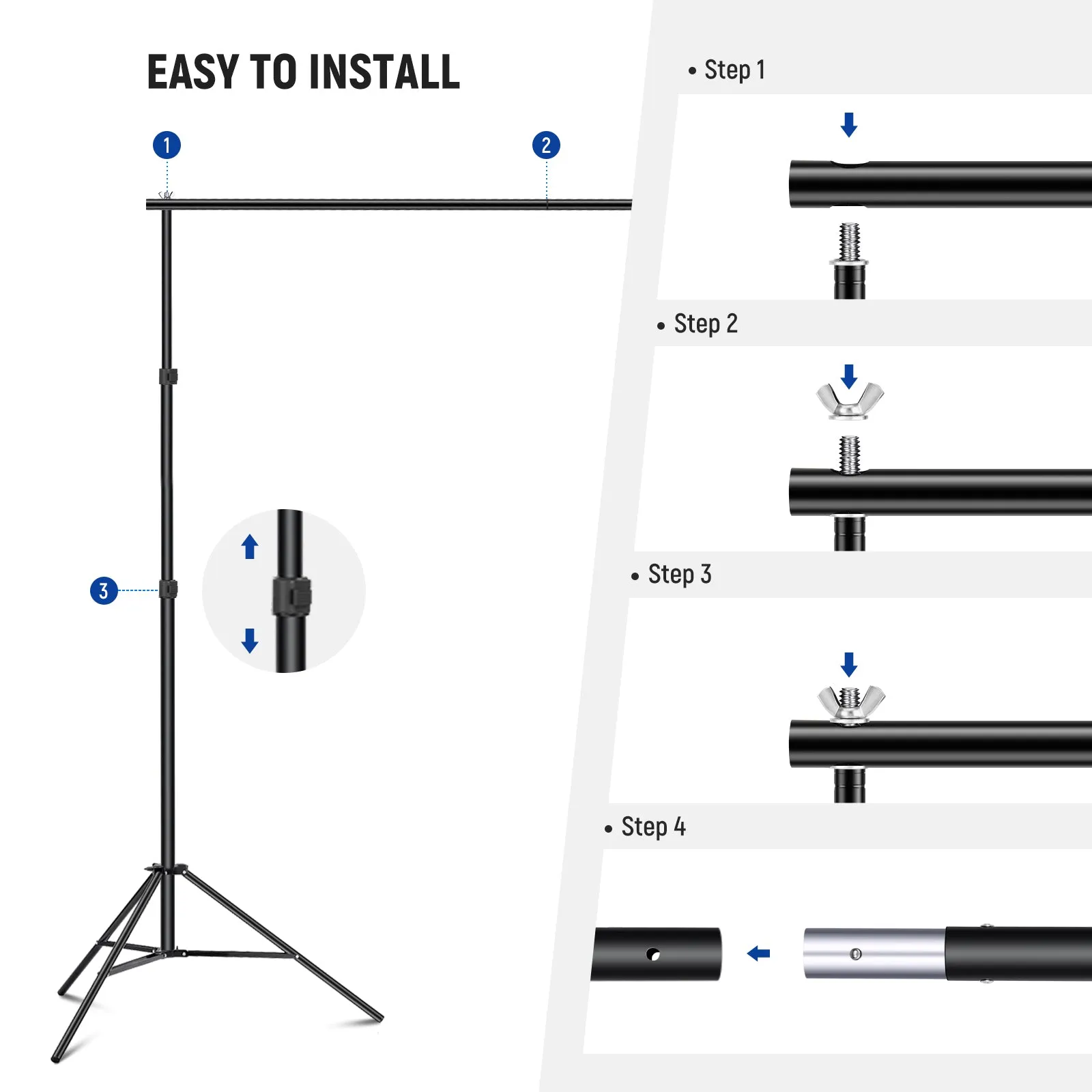 NEEWER 10ft x 7ft Adjustable Background Stand Kit