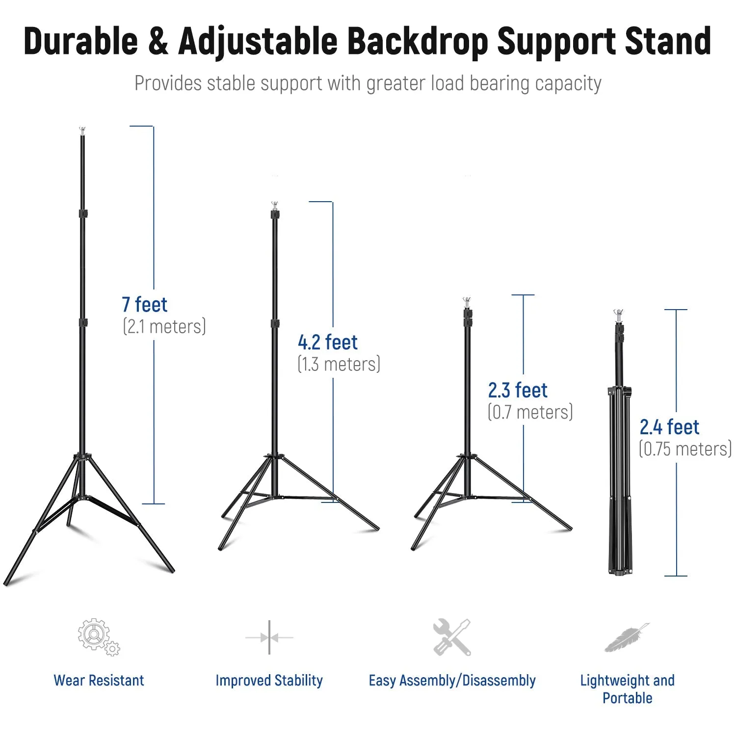 NEEWER 10ft x 7ft Adjustable Background Stand Kit