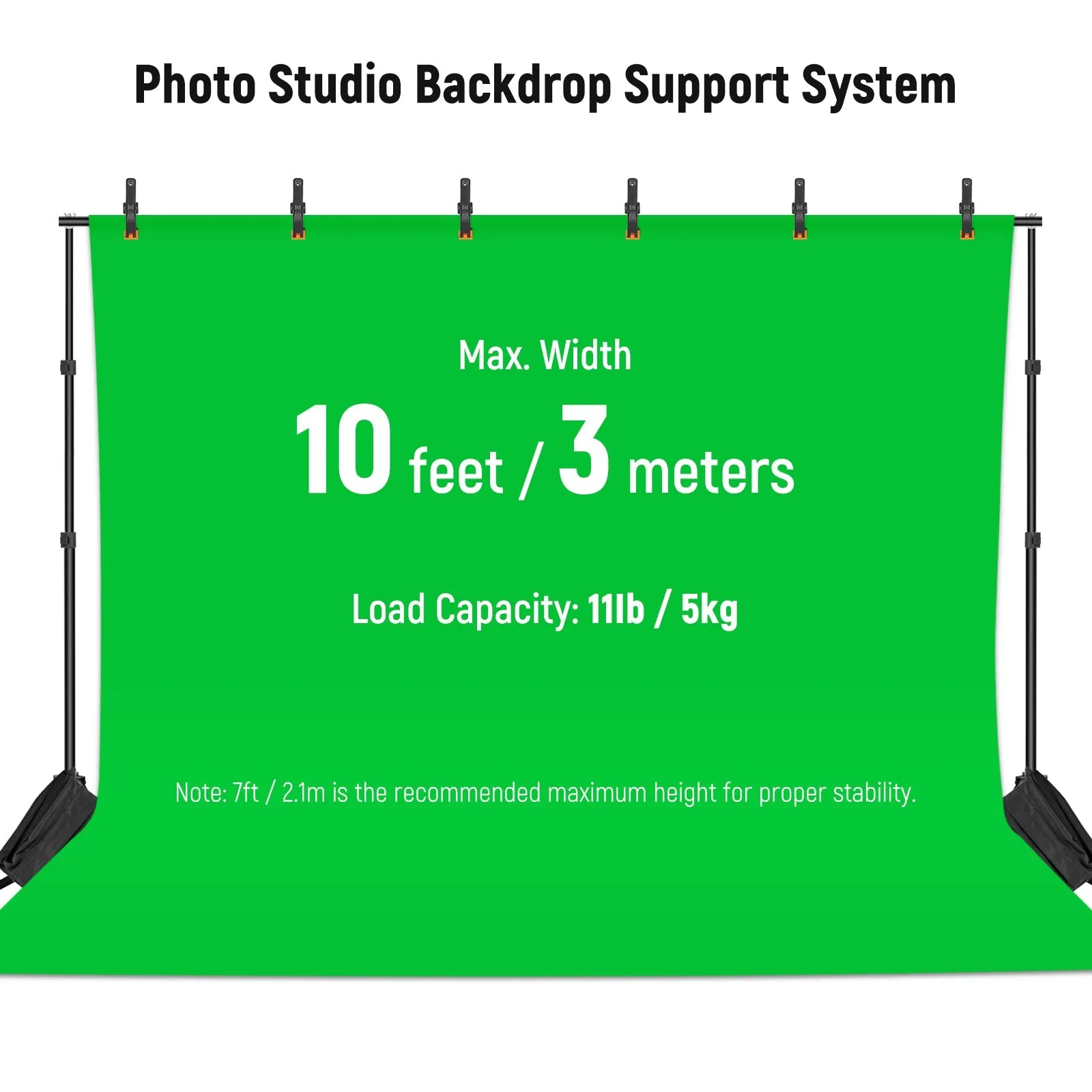 NEEWER 3x2.1m / 10x7ft Adjustable Photo Studio Backdrop Support System