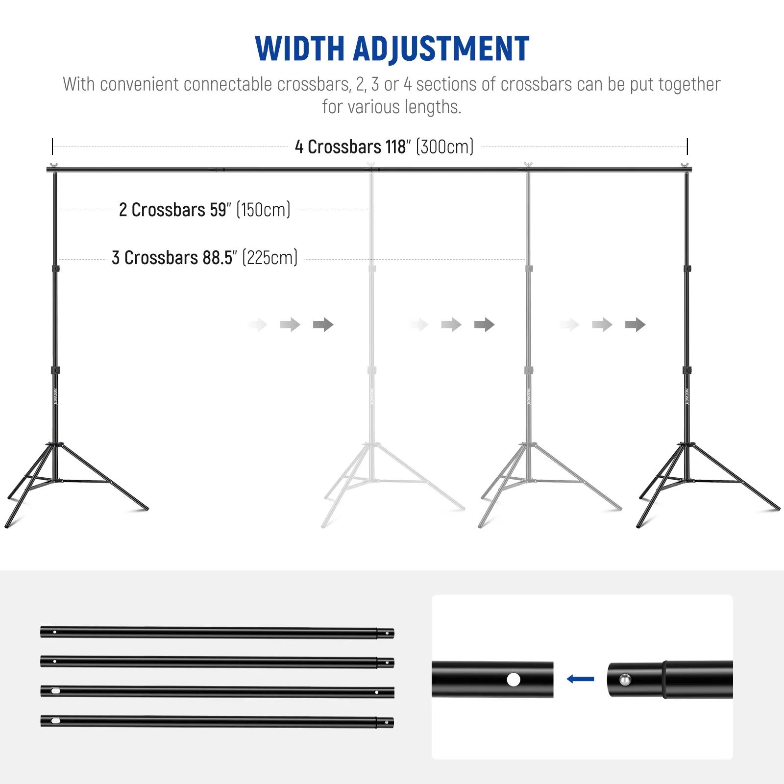 NEEWER 3x2.1m / 10x7ft Photo Studio Backdrop Support System