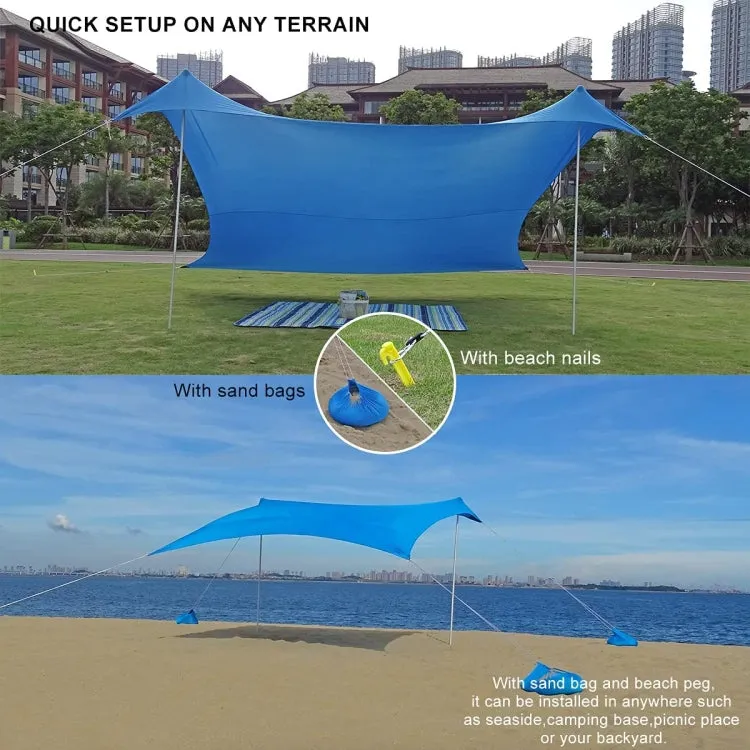 Outdoor Beach Lycra Canopy Camping Tent Sunshade Fishing Tent, Size: 210x160x150cm(Blue)