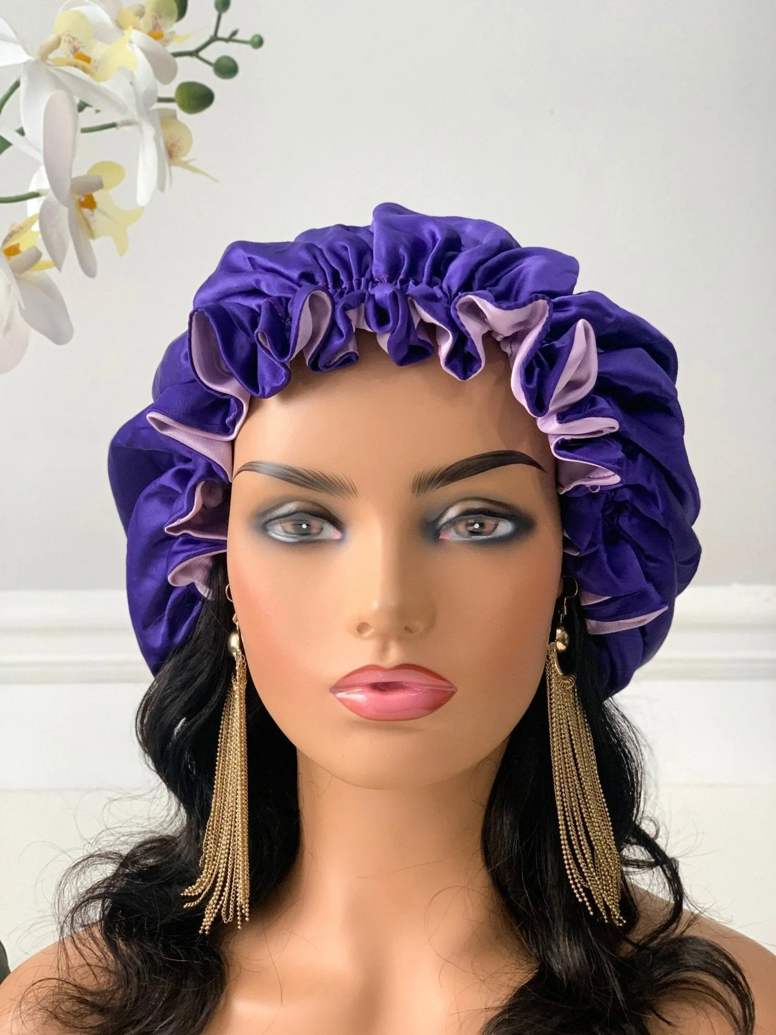 Purple Satin Bonnet